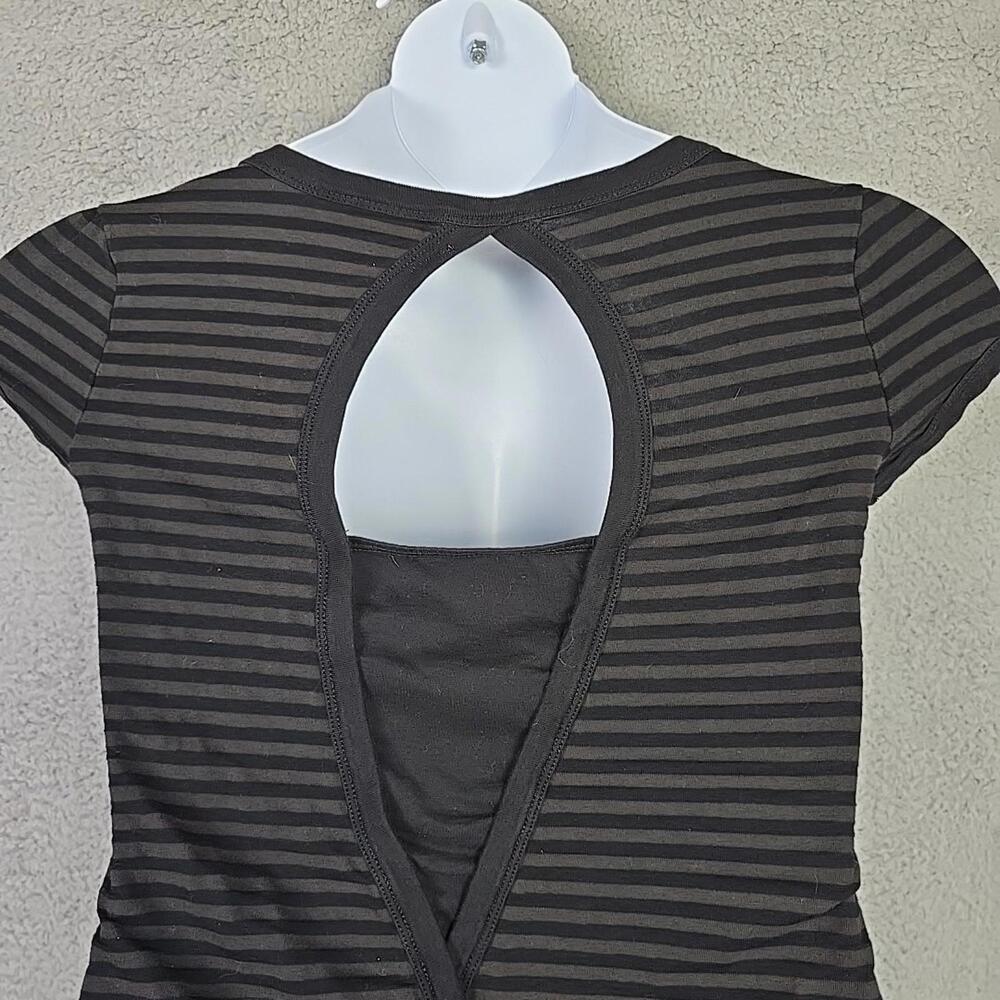 Self Esteem Women’s Short Sleeve Top Blouse Black/Brown Striped Size XL - Picture 7 of 15